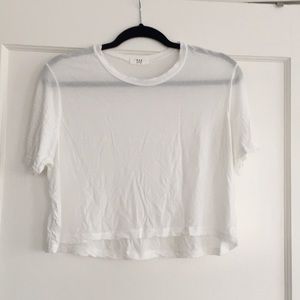 Brandy Melville Cropped White Boxy Tee